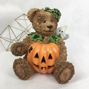 Teddy Bear Jack O'Lantern and Ghost Friend Light